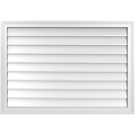 Ekena Millwork Vertical Surface Mount PVC Gable Vnt: Non-Functional, w/2"W x 1-1/2"H, Brickmould Frame, 40"W x 28"H GVPVE40X2802SN